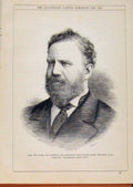 Original Old Antique Print London Almanack Vice Admiral Frederick Beauchamp 1883
