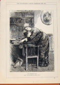Original Old Antique Print London Almanack Promising Son Mother 1883 Victorian