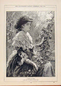 Original Old Antique Print London Almanack Maid Kent Portrait 1885 Victorian