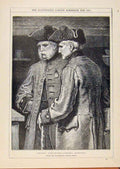 Old Antique Print London Almanack British Grenadier Chelsea Hospital 1885 19th