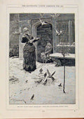 Original Old Antique Print London Almanack Early Breakfast 1886 19th