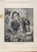 Original Old Antique Print London Almanack Village Champion Writer 1886 Portrait