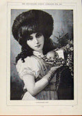 Original Old Antique Print London Almanack Seasonable Gift From Young Lady 1890