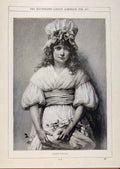 Original Old Antique Print London Almanack Spring Floweres 1891 19th