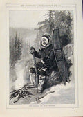 Original Old Antique Print London Almanack Lord Lonsdale Artic Traveller 1891