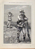 Original Old Antique Print London Almanack Rifle Rangers Victoria Australia 1892