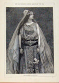 Original Old Antique Print London Almanack Daughter Rajah 1894 19th