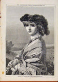 Original Old Antique Print London Almanack Morningportrait By Dicksee 1864 19th
