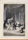 Original Old Antique Print London Almanack Count Eberhard The Weeper 1864 19th