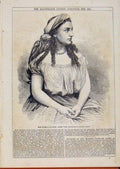 Original Old Antique Print London Almanack Miss Bateman As Leach 1865 Victorian