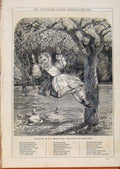 Original Old Antique Print London Almanack The Swing By Thomas 1865 Victorian