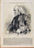 Original Old Antique Print London Almanack Portrait Lat Mr Hunter Artist 1865