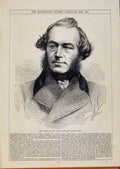 Original Old Antique Print London Almanack John Leech 1866 19th