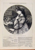 Original Old Antique Print London Almanack Note And Nosecay Portrait 1866 19th