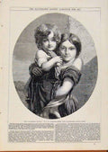 Original Old Antique Print London Almanack Two Yorkshire Bairns 1867 Victorian