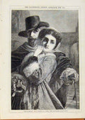 Original Old Antique Print London Almanack Guardian By Elmore 1867 Victorian
