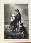 Original Old Antique Print London Almanack Orphans Kate Swift 1868 Victorian