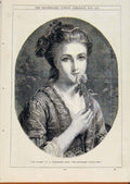 Original Old Antique Print London Almanack Blonde By Schlesinger 1870 Victorian