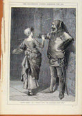Original Old Antique Print London Almanack Against Orders By Bromley 1870 19th