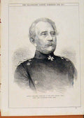 Original Old Antique Print London Almanack General Steinmetz Prussian Army 1871