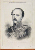 Original Old Antique Print London Almanack Prince Frederick Charles Prussia 1871