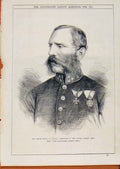 Old Antique Print London Almanack Prince Royal Saxony Gourth German Army