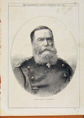 Original Old Antique Print London Almanack General Vogel Von Falkenstein 1871
