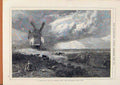 Original Old Antique Print London Almanack Windy Day By Wimperis 1873 Victorian