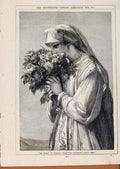 Original Old Antique Print London Almanack Lee Roses 1875 19th Century