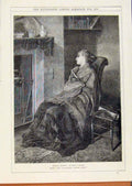Original Old Antique Print London Almanack Hardly Earned Miss Starr 1876 19th