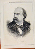 Original Old Antique Print London Almanack Signor Salvini Portrait 1876 19th