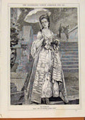 Original Old Antique Print London Almanack Promenade Portrait 1876 Victorian