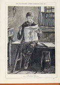 Original Old Antique Print London Almanack 1876 A Solo By C Smith 19th