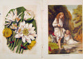 Original Old Antique Print Illustrated London Almanack Water Lilies Color