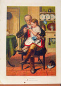 Original Old Antique Print Illustrated London Almanack Too Hot Father Daughter