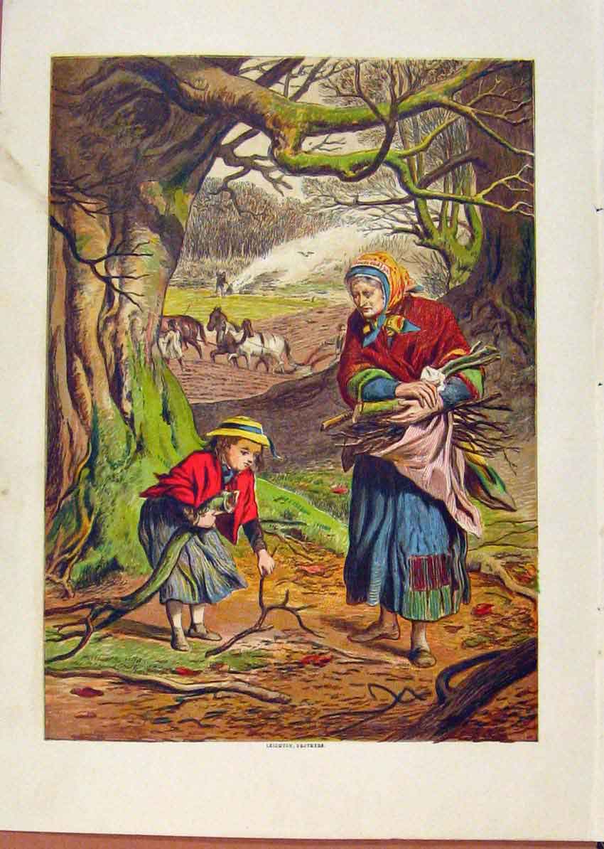 Original Old Antique Print Illustrated London Almanack Collecting Wood Color
