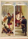 Original Old Antique Print Illustrated London Almanack January & February