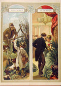 Old Antique Print Illustrated London Almanack Novemeber & December Scenes