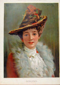 Original Old Antique Print Illustrated London Almanack Dorothy Portrait