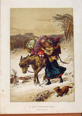 Original Old Antique Print Illustrated London Almanack CChristmas Eve