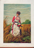 Original Old Antique Print Illustrated London Almanack Tresspasser Lady In Field