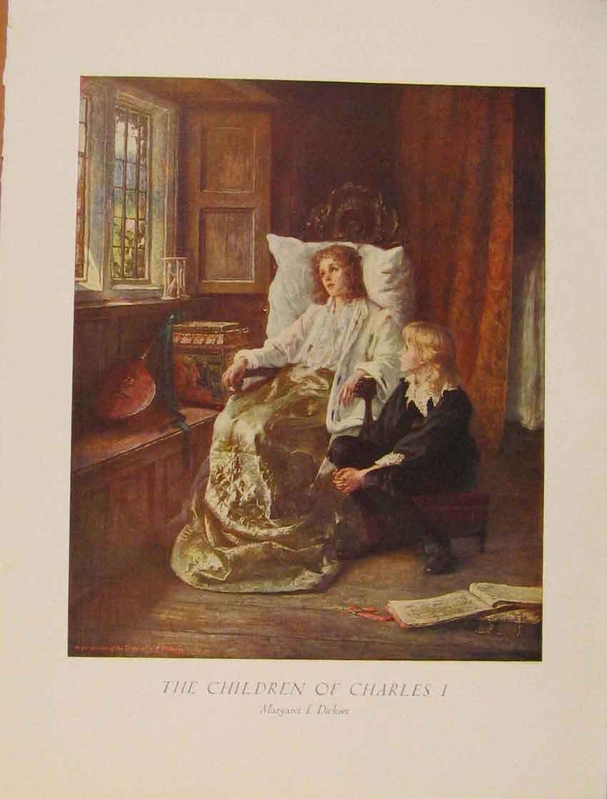 Original Old Antique Print British Art Children CharlesColor Fine Art