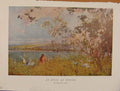 Original Old Antique Print British Art An Idyll Spring Sir Alfred East Color