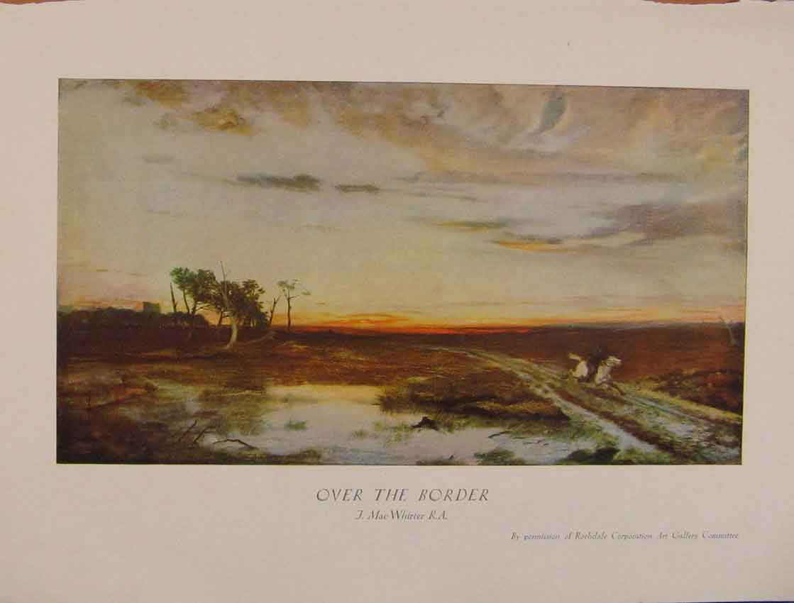 Original Old Antique Print British Art Over The Border Mac Whirter