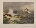Original Old Antique Print British Art Inchape Rock Color Fine Art