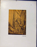 Original Old Vintage Print German Drawings Interior Living Quarters 1923 20th