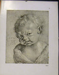 Original Old Antique Print German Drawings Portrait Baby 1521 Ad