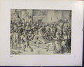 Original Old Vintage Print German Drawings Battle Fight Durer C1923 20th Century