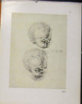 Original Old Vintage Print German Drawings Baby Face Portraits C1923 20th