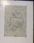 Original Old Antique Print German Drawings Durer Man Hing Young Child Baby